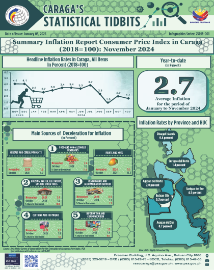 Summary Inflation Report Consumer Price Index in Caraga (2018=100): November 2024